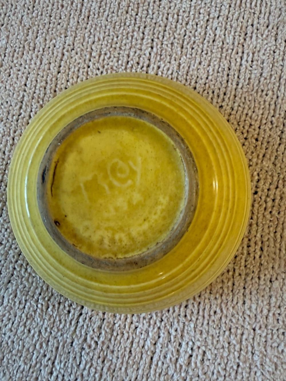 Bauer Ribbed Ceramic Bowl in Yellow - Picture 2 of 4